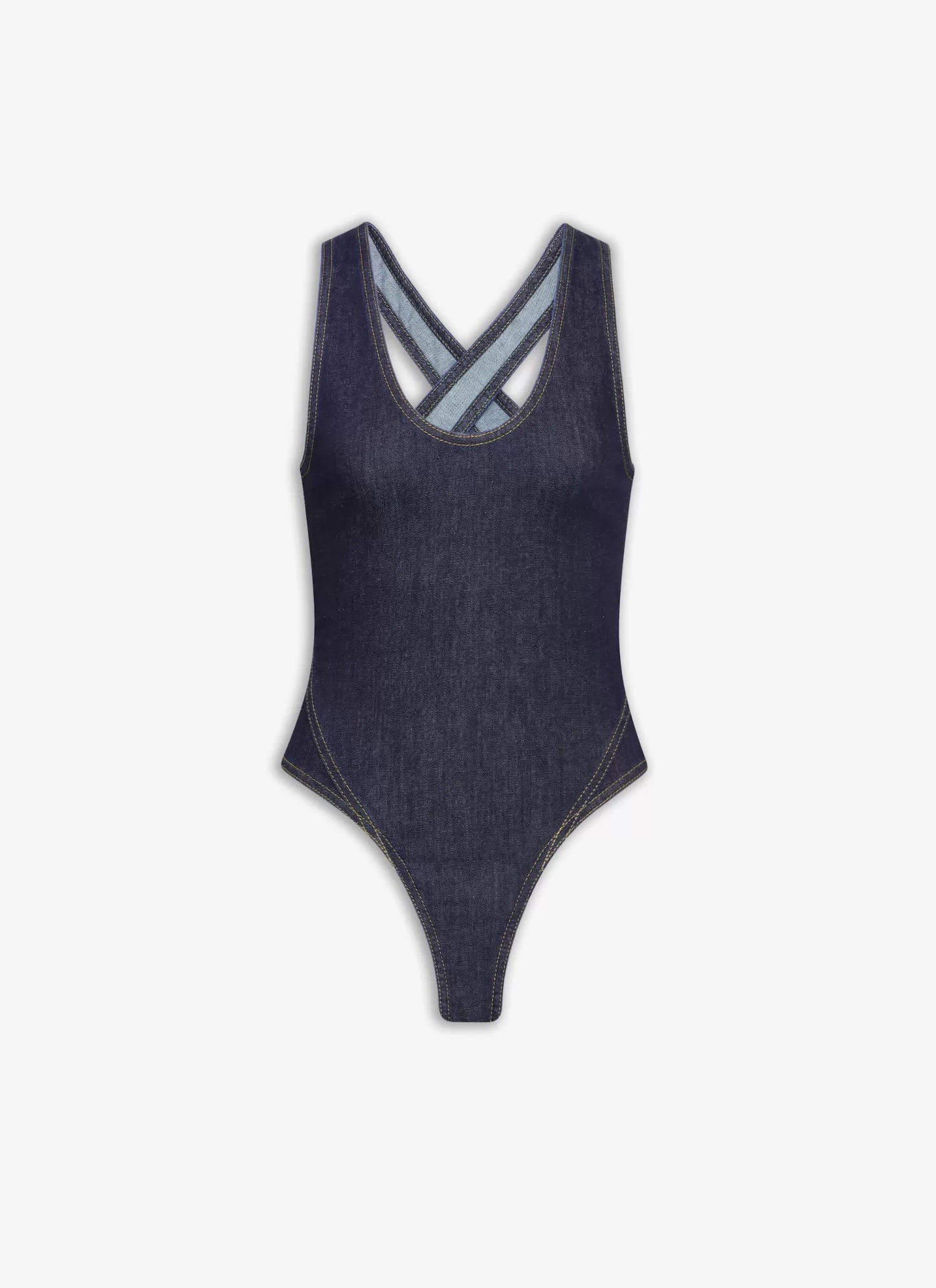 Alaïa Denim | Bodys Et Leggings | BODY DOS CROISÉ EN DENIM