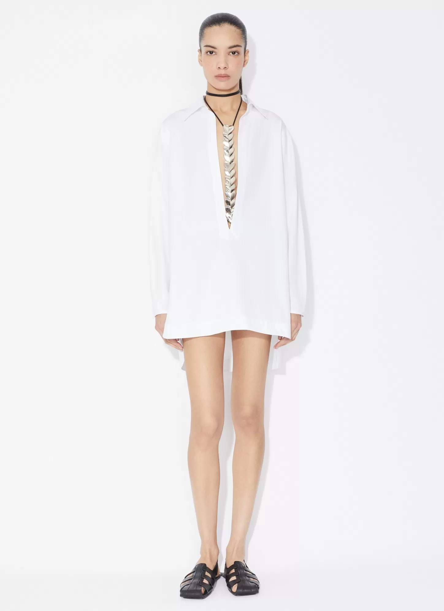 Alaïa Robes | ROBE TUNIQUE EN POPELINE DE COTON